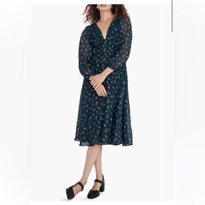 Madewell Sophia Woodland Seersucker Midi Dress in Woodland Floral